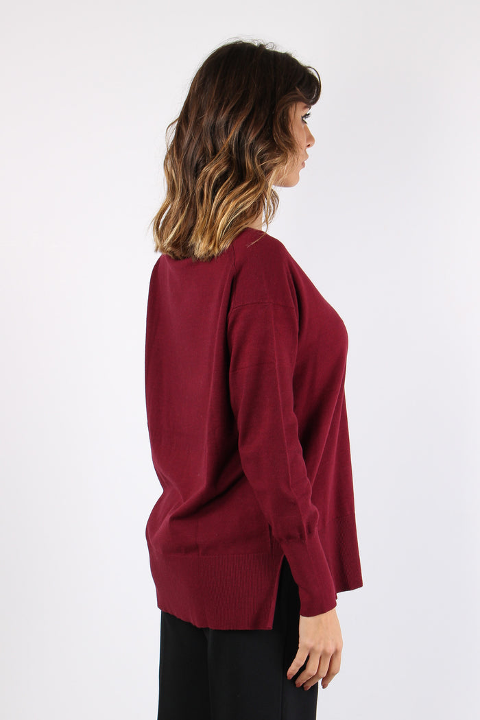 Maglia Over Viscosa Bordeaux-6