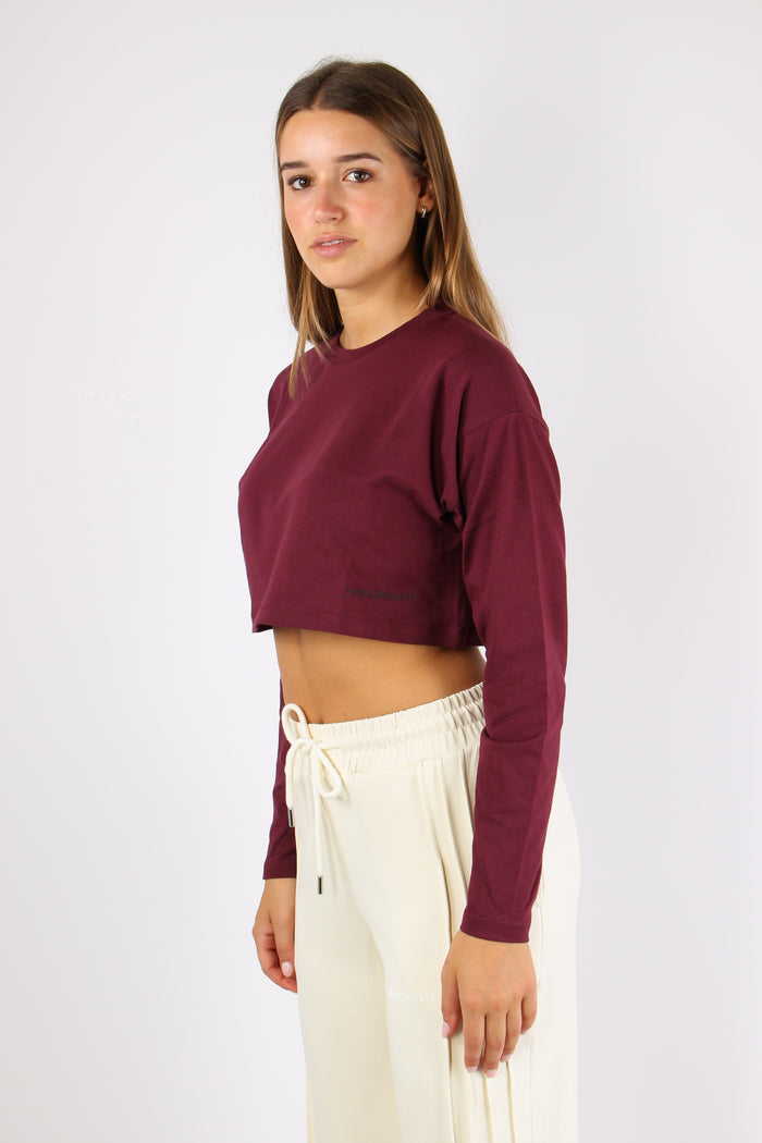 T-shirt Cropped M/l Bordeaux-3