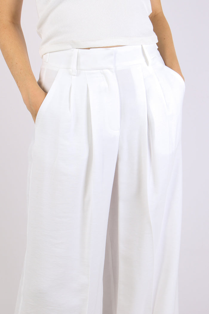Pantalone Palazzo Bottoni Panna-7