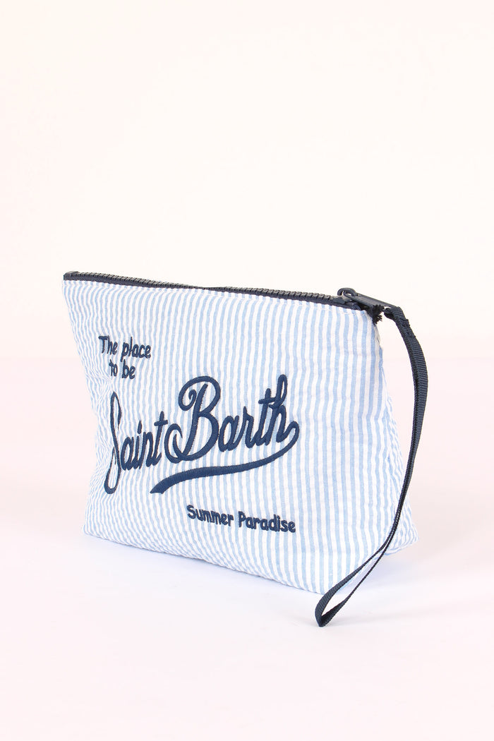 Aline Pochette Righe Azzurro/bianco-4