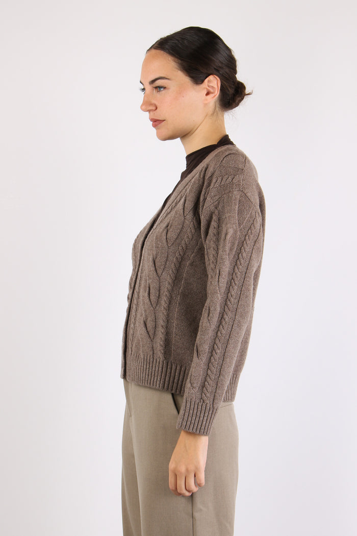Cardigan Treccia Brown-5