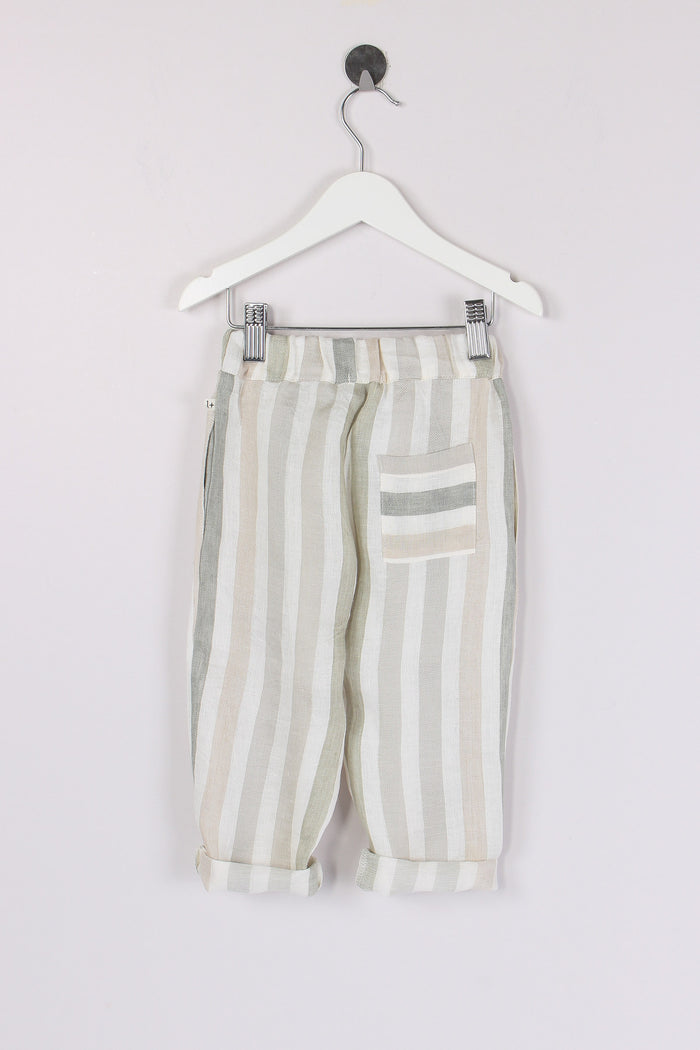 Pantalone Lino Riga Beige-2