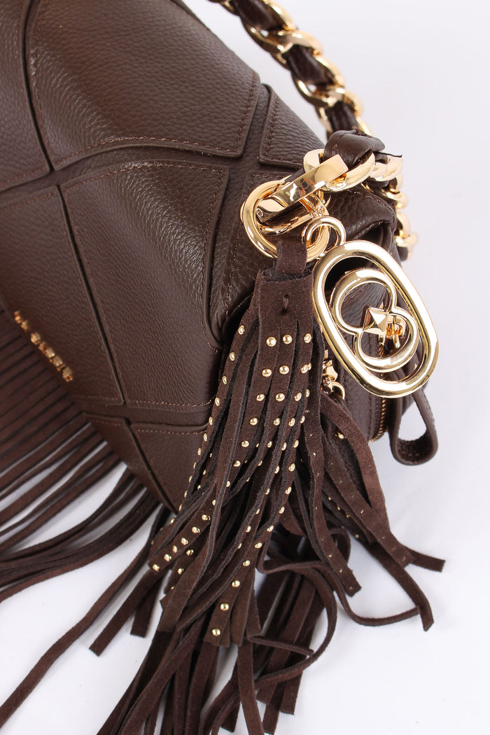 Tracolla Mini Frange Brown-6