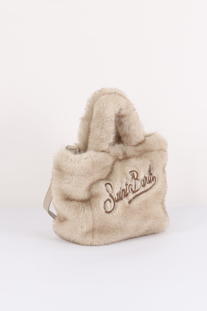 Borsa Mano Mini Pelliccia Beige-6
