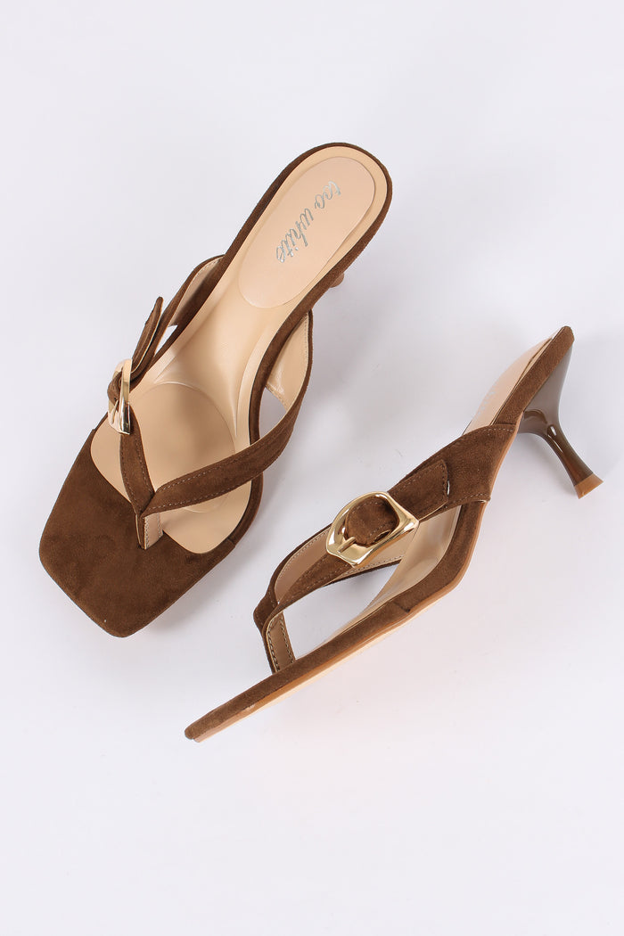 Tacco Infradito Con Fibbia Brown-4