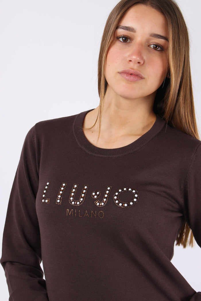 Maglia Logo Viscosa Cioccolato-4