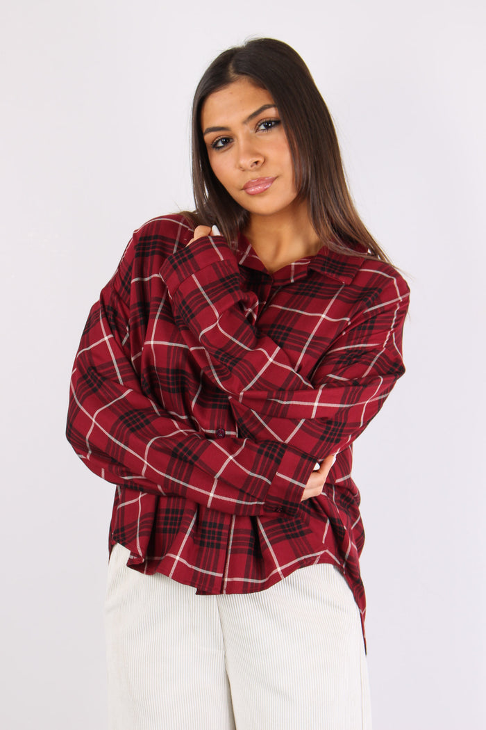 Camicia Quadri Stondata Rosso/nero-6