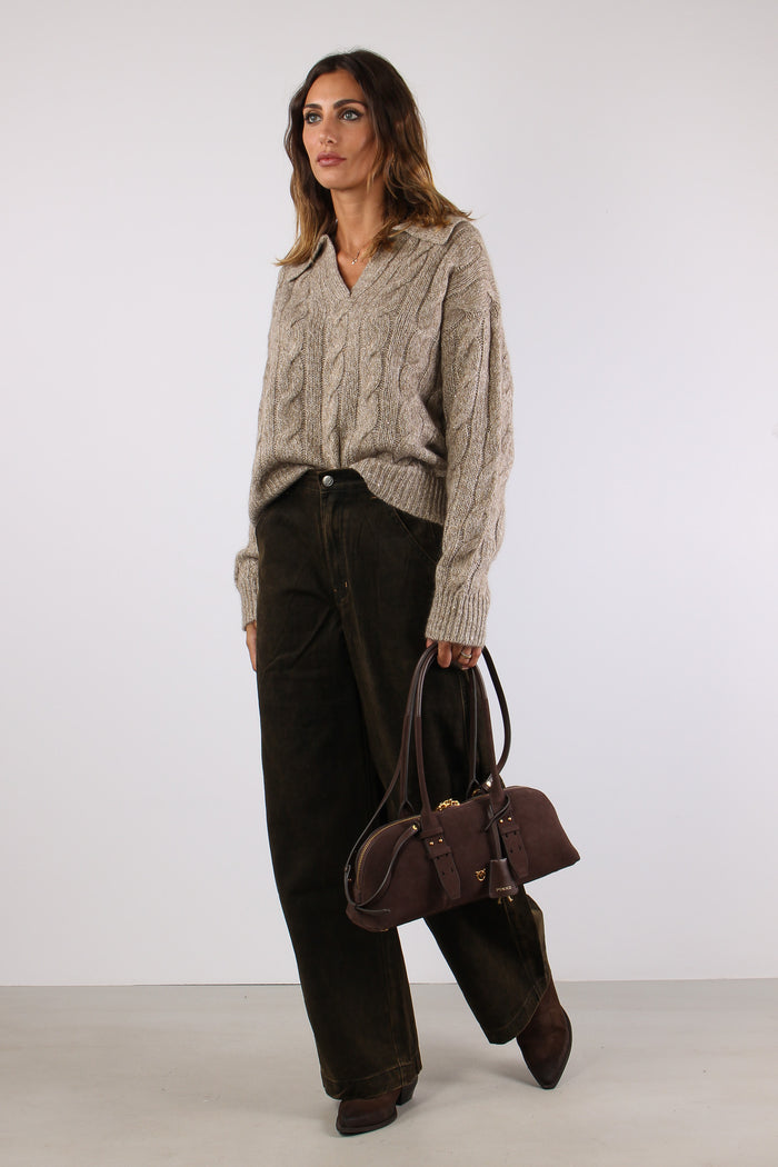 Polo Trecce Lurex Fango-4
