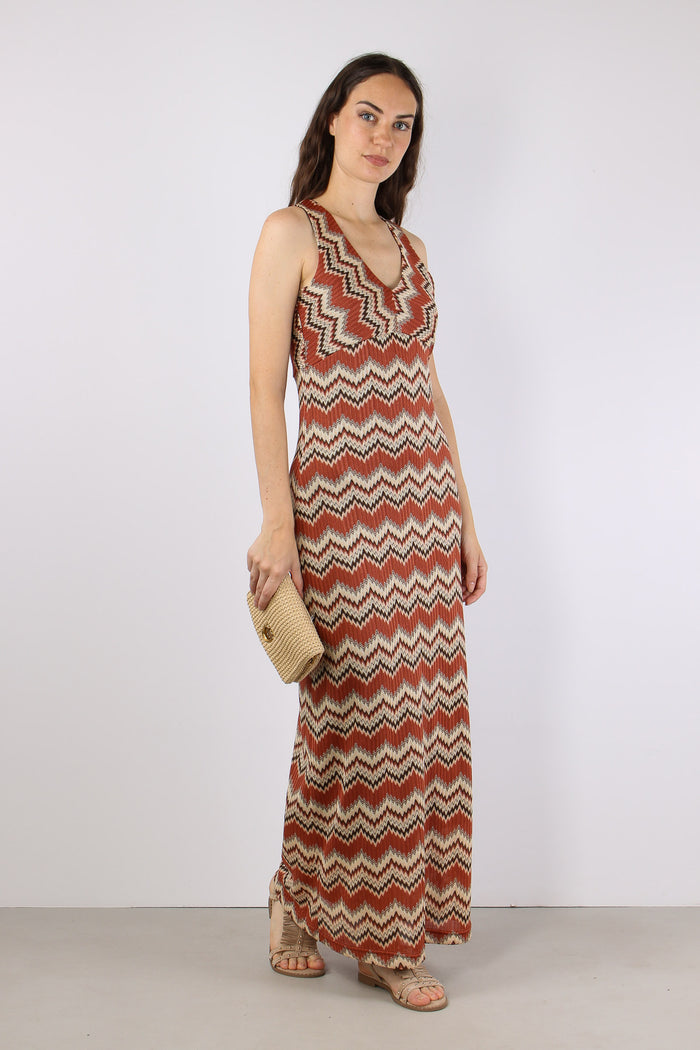 Abito Lungo Stampa Missoni Ruggine-6