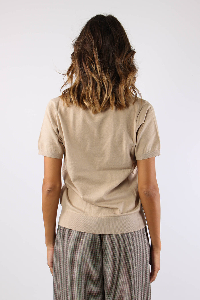 Maglia Girocollo M/m  Viscosa Cammello-4