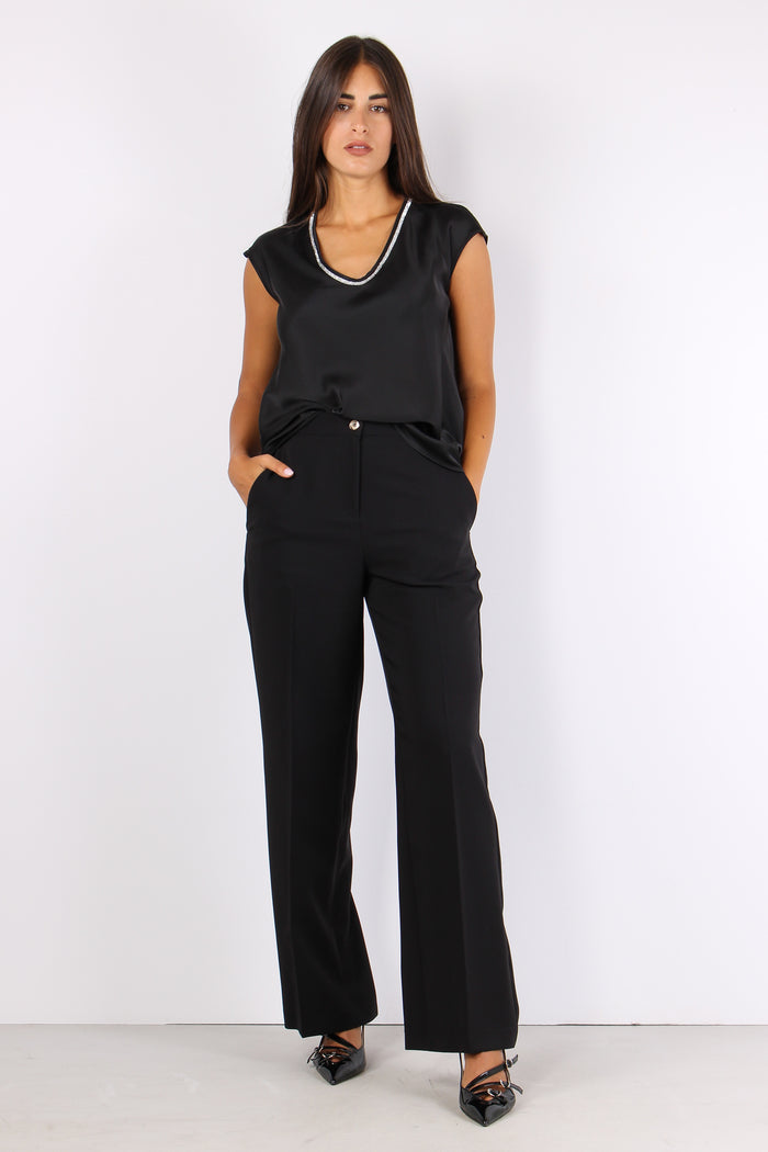 Castella_ C Pantalone Vita Alt Black