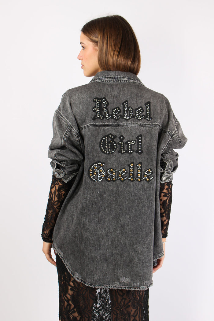 Camicia Over Denim Rotture Nero-5