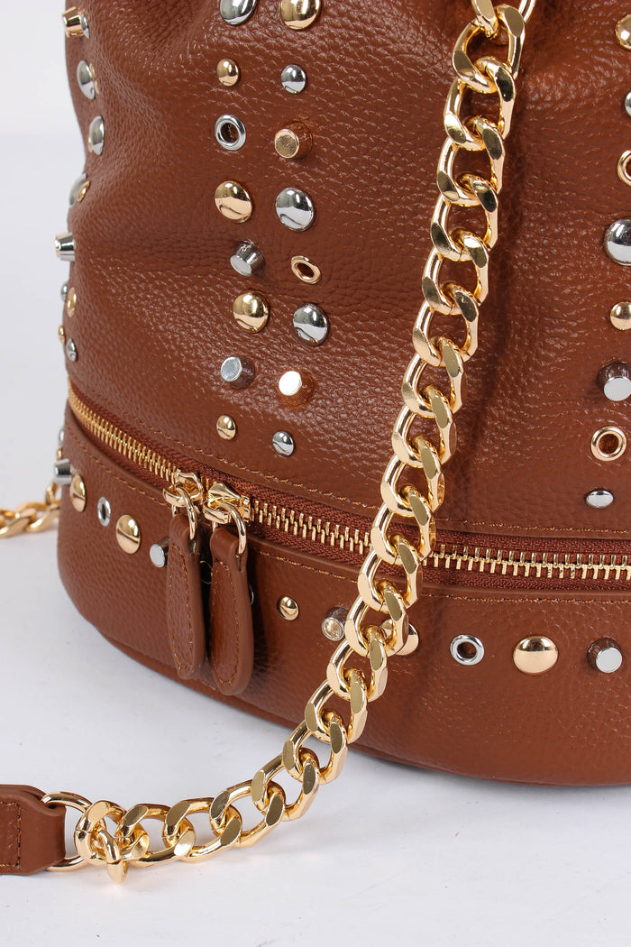 Secchiello Inserto Borchie Cuoio-4