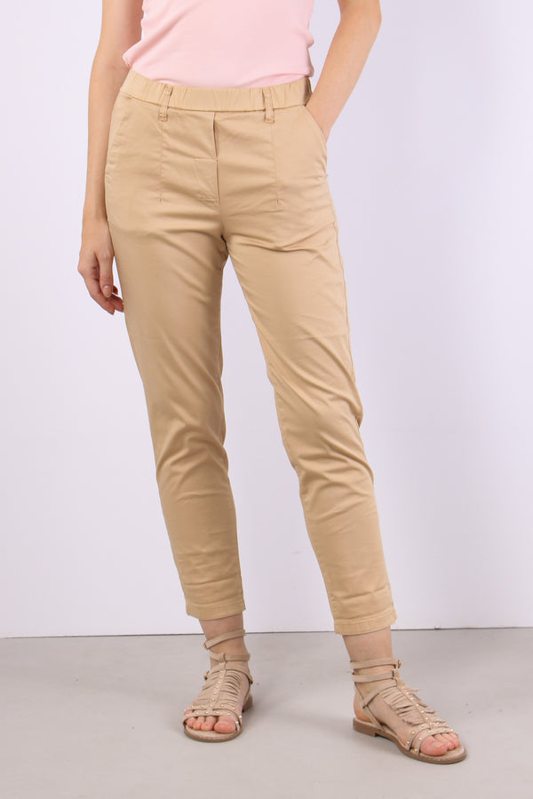 Chino Elastico Cotone Leggero Miele-2