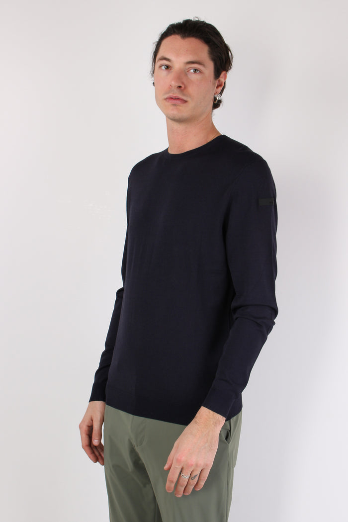 Maglia Girocollo Tessuto Tecnico Blue-6