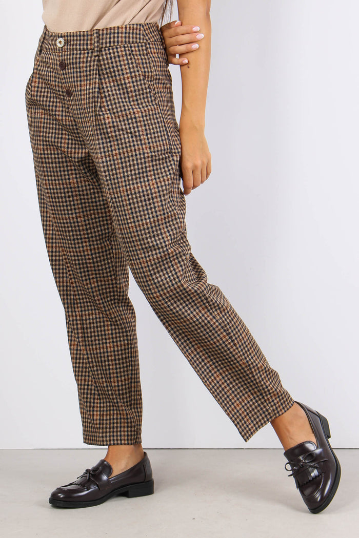 Pantalone Baloon Micro Quadro Cioc/beige/blu-4