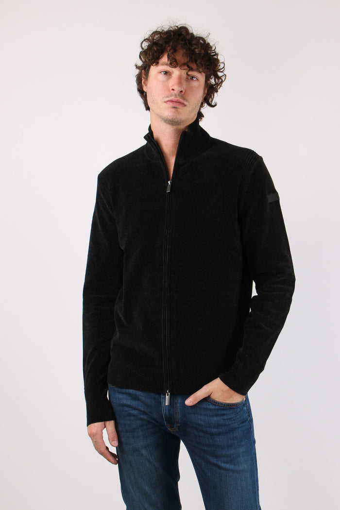 Maglia Zip Velluto Black