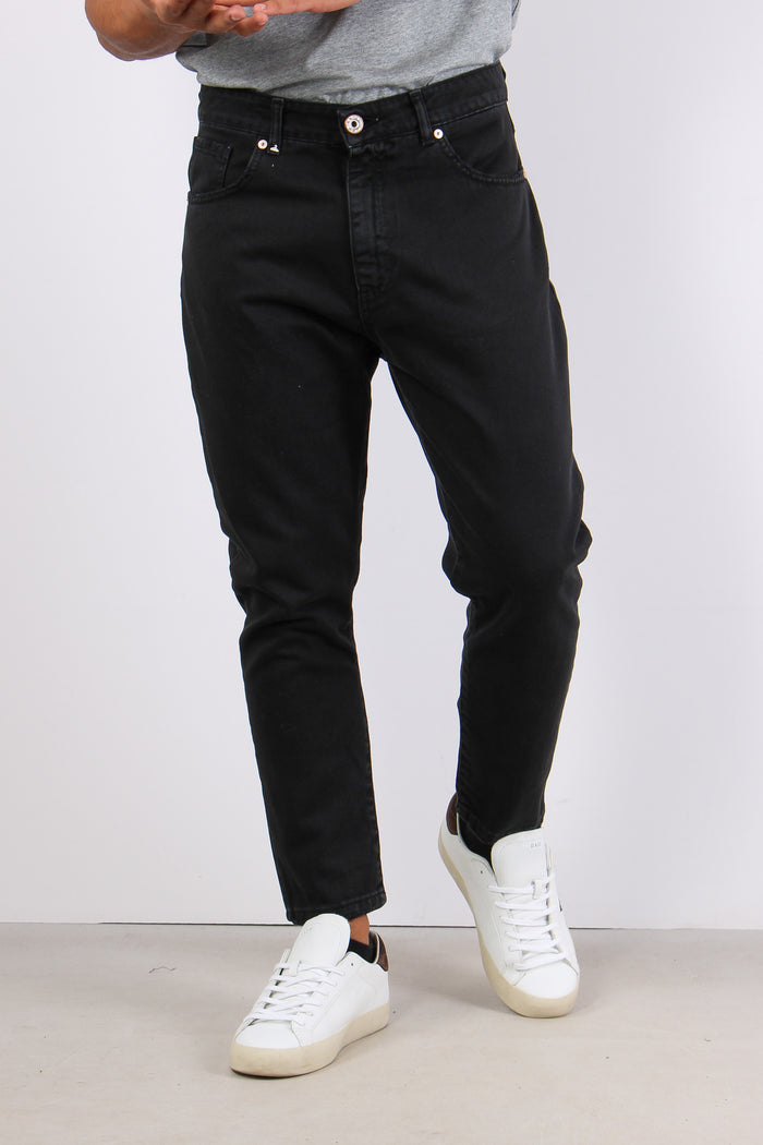 Pantalone Bull Taglio Denim Nero-2