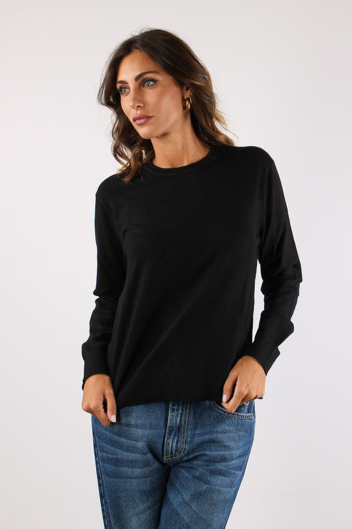 Maglia Girocollo Spacchetti Nero-5