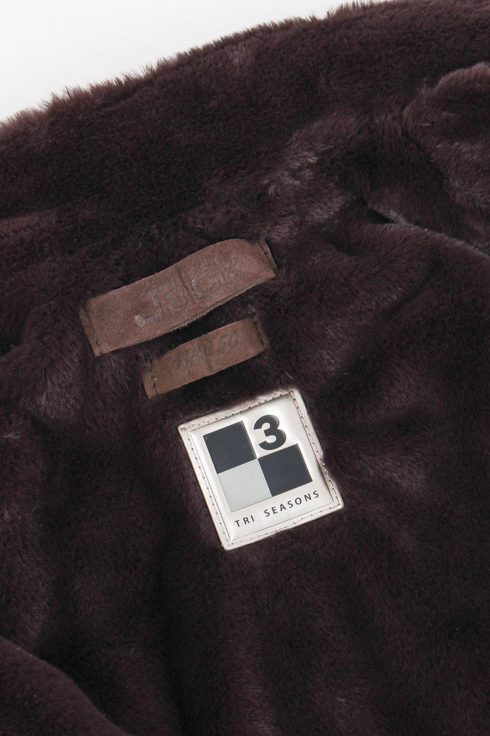Bomber Bimateriale Interno Pelo Brown/blu-10