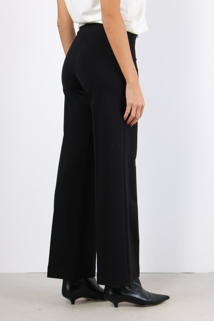 Pantalone Cropped Punto Milano Nero-5