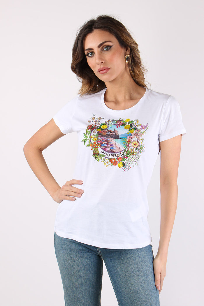 T-shirt Slim Fantasia Bianco/resort-3