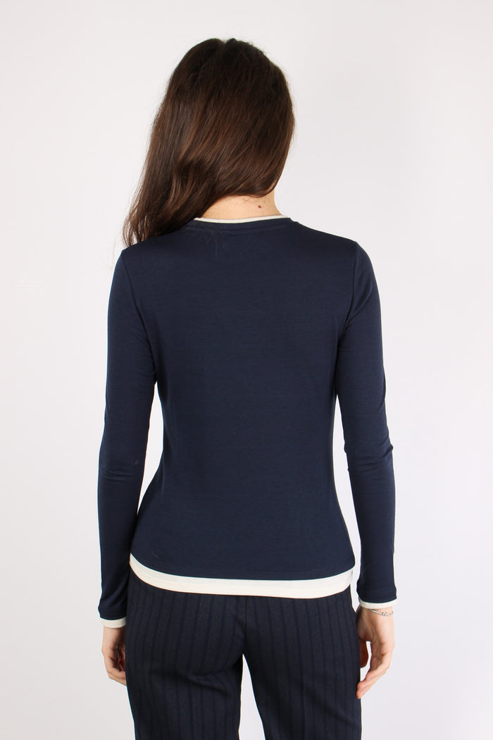 Maglia Jersey Bicolor Blu/grigio-4