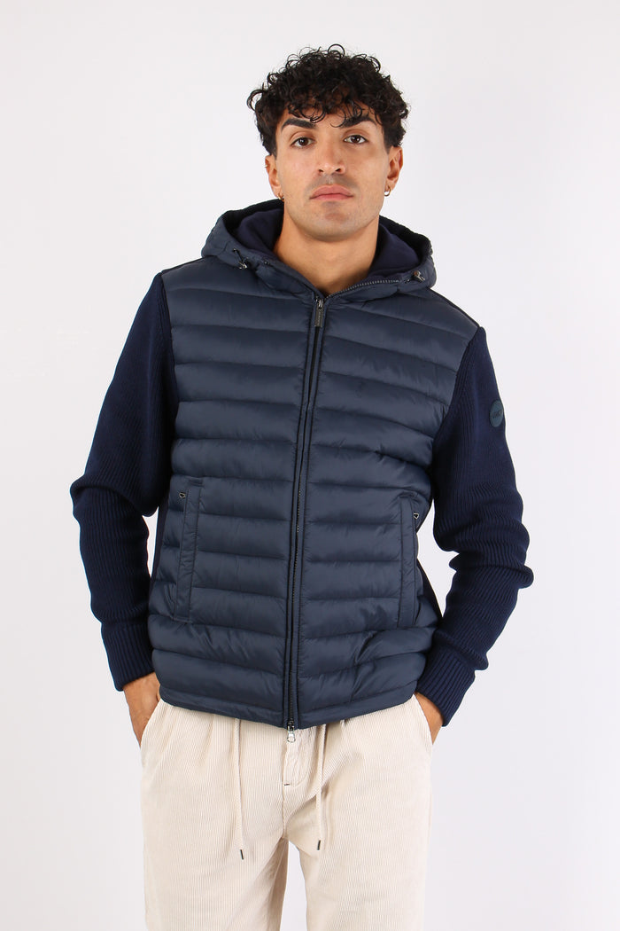 Giubbotto Bimateriale Cappucci Navy