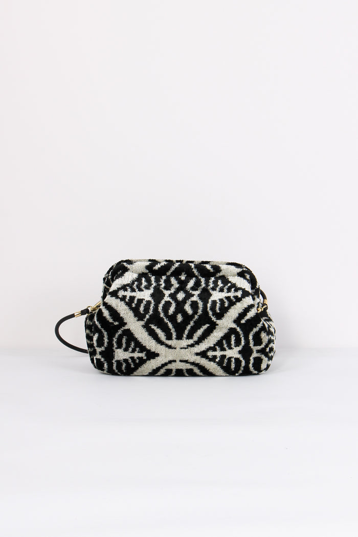 Maxi Pochette Ricamo Nero/bianco