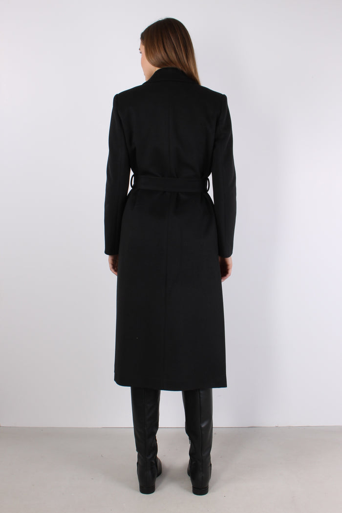 Cappotto Doppiopetto Cintura Nero-5