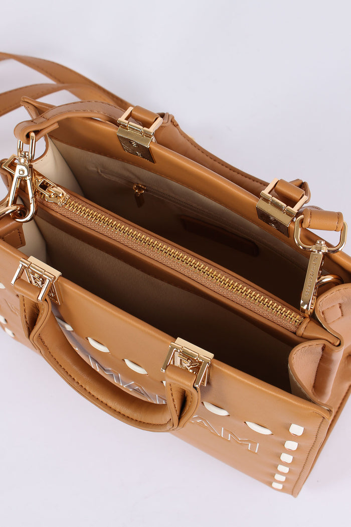 Shopping Mini Rigida Impunture Cognac-5