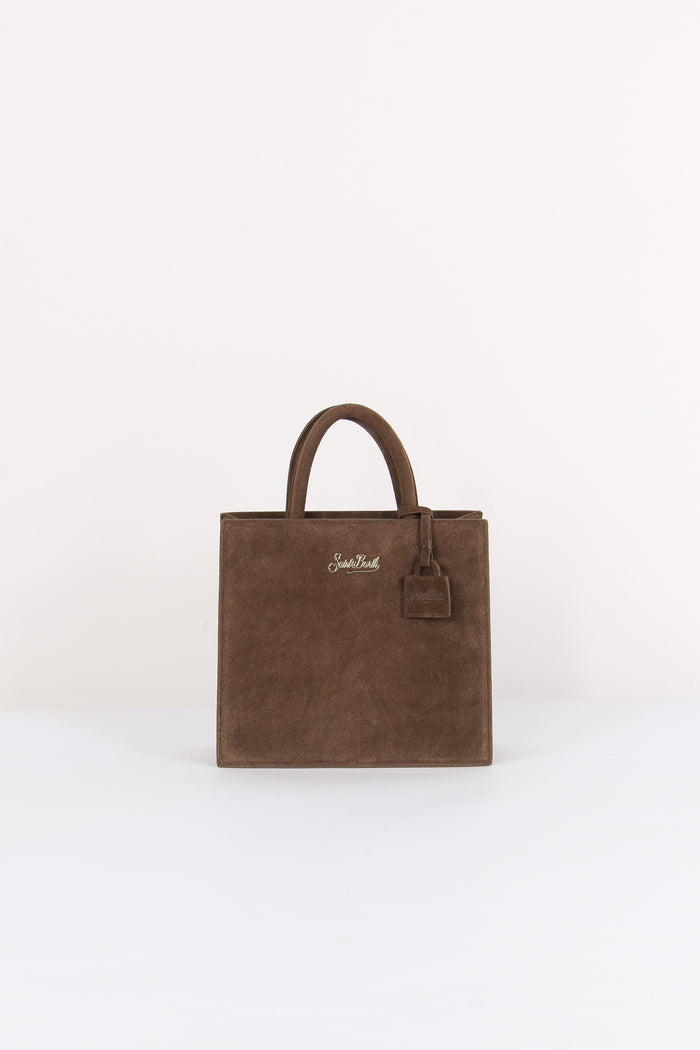 Borsa A Mano Media Scamosciata Brown
