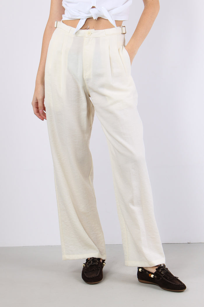Pantalone Fluido Pences Panna-2