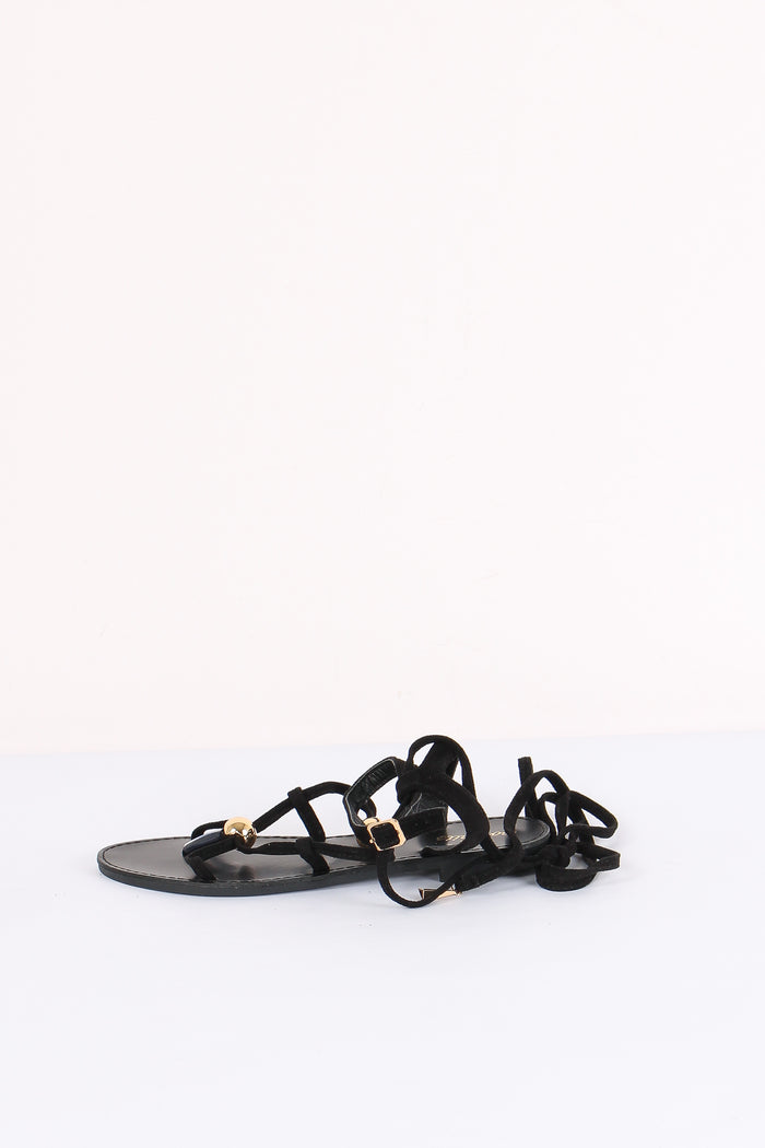 Sandalo Alla Schiava Camoscio Black-7