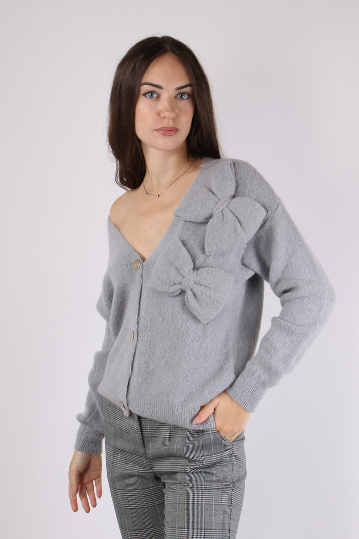 Cardigan Doppio Fiocco Ash-2