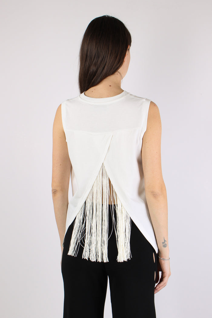 T-shirt Frange Bianco-4