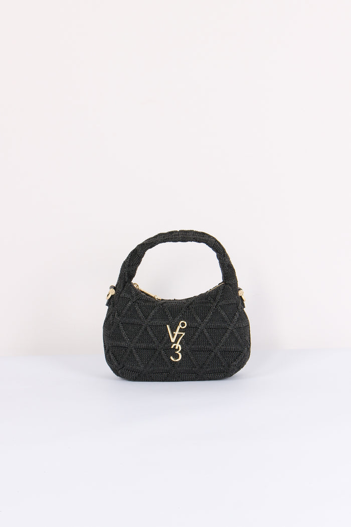 Dalia Mini Hobo Intreccio Croc Nero