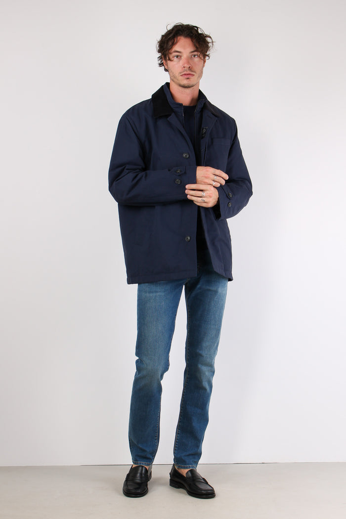 Cappotto Morning Corto Canvas Blu-4