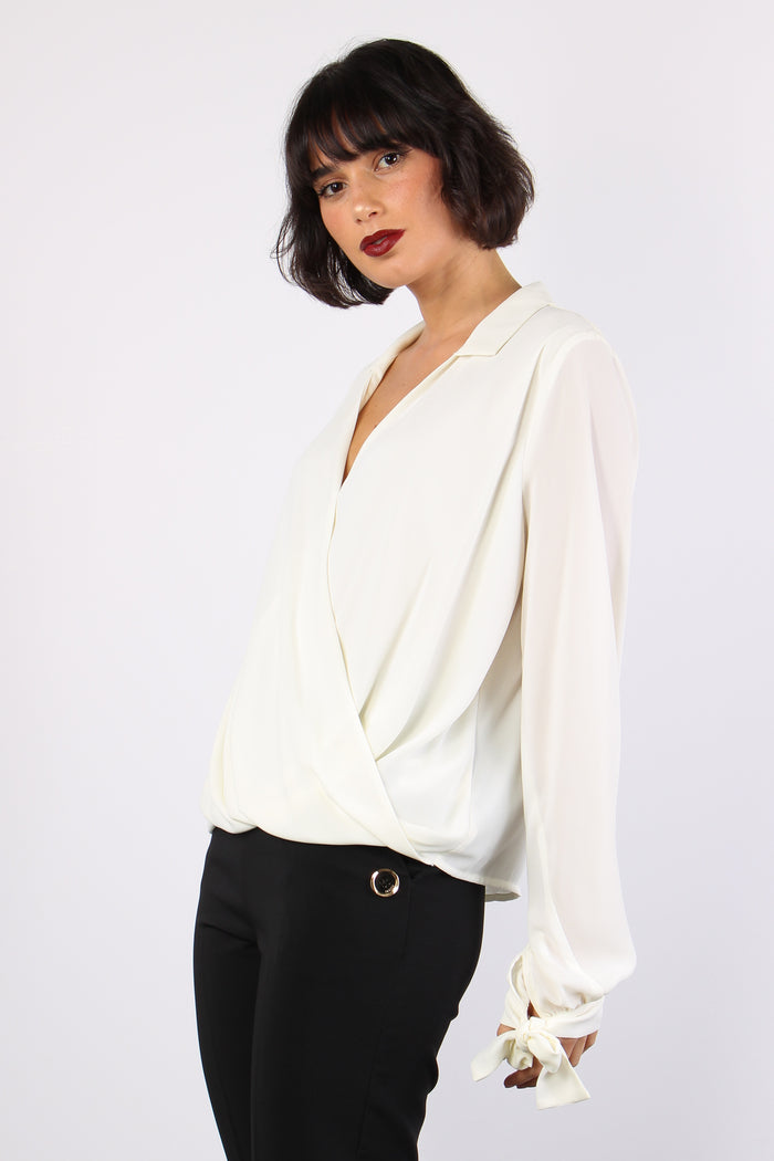 Cristel Blusa Scollo Incroci Ivory-6