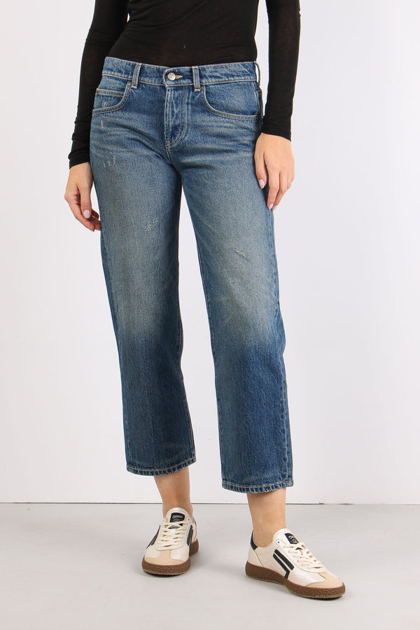 Denim Regular Micro Rotture Denim Medio-2