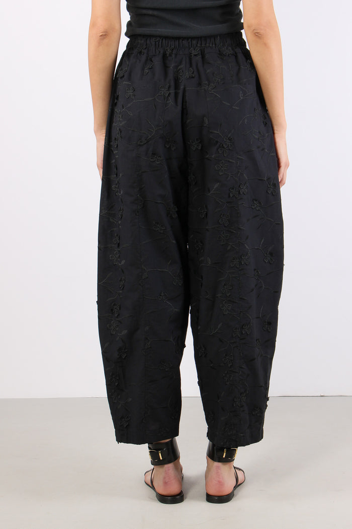 Pantalone Barrel Fiore 3d Nero-4