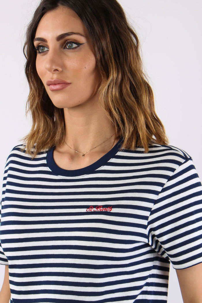 T-shirt Riga Logo Bianco/blu-7