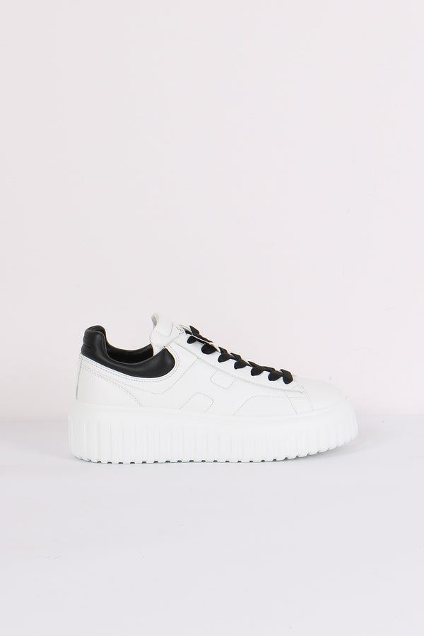 Sneaker Platform Suola Riga Bianco/nero