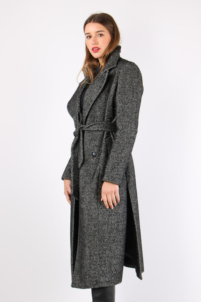Cappotto Resca Spacchi Nero/panna-6