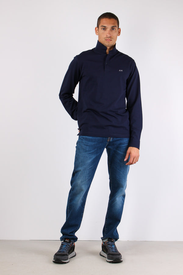 Polo Ml Toppa Contrasto Navy Blue-2
