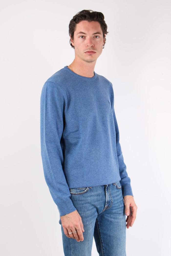 Maglia Girocollo Lambswool Hunter Navy-7