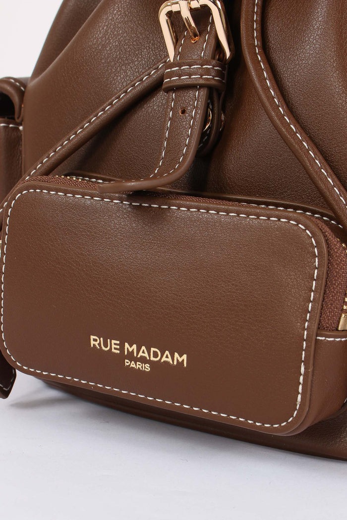 Zaino Logo Multi Tasche Brown-6