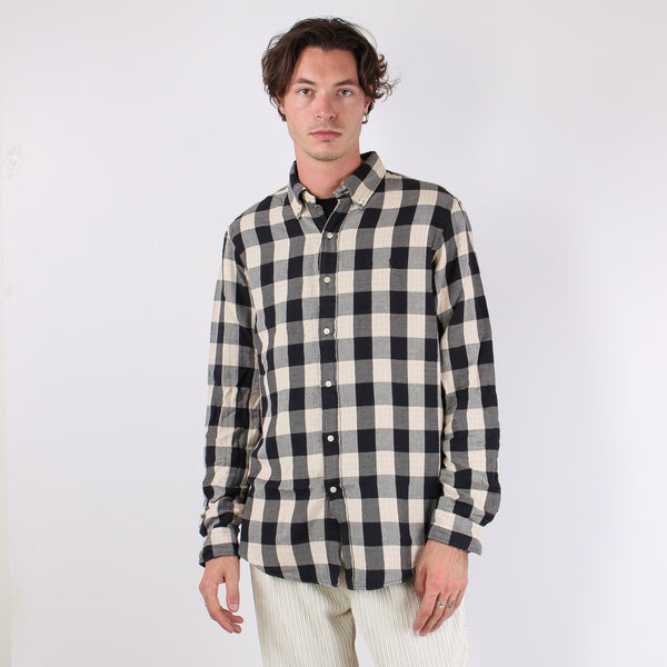 Camicia Fantasia Quadri Cream/black-2