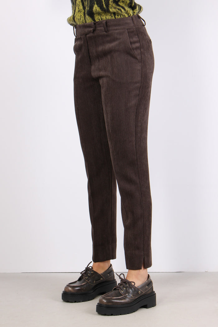 Pantalone Slim Velluto Resca Moro-3