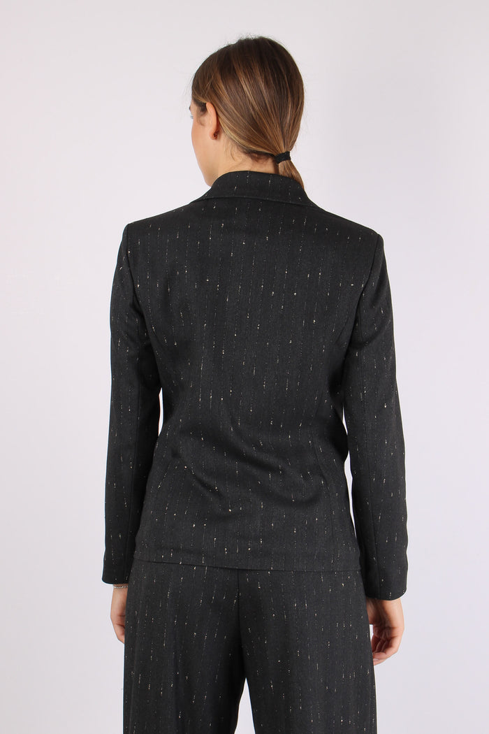 Giacca Fittata 1 Bottone Filo Grigio-4